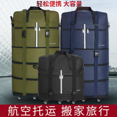 Chống nước gấp 158 túi ký gửi hàng không vải Oxford túi hành lý sức chứa lớn có bánh xe vali di chuyển đa năng