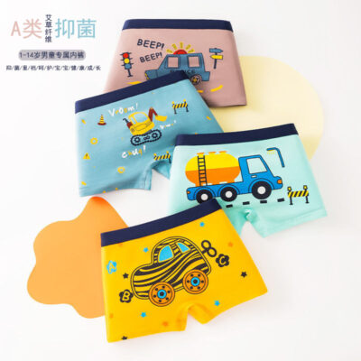 Quần Lót Trẻ Em Nam Cotton 3-6-12 Tuổi Bé Trai Thiếu Niên Quần Lót Boxer Đầu Bé Trai Quần Lót Boxer Cho Bé