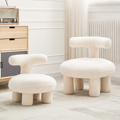 Ghế sofa nhỏ đơn giản bằng nhung nhung đơn giản tháo dỡ và lưới giặt ghế đổi giày màu đỏ Phòng khách trẻ em thiết kế tối giản Bắc Âu