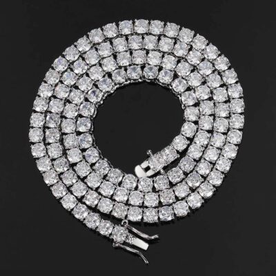 Âu Mỹ Xuyên Biên Giới Hip Hop Trang Sức Quần Vợt Vòng Cổ Nam Đồng Dát Zircon Vòng Cổ Nam Cá Tính Bán Buôn Phụ Kiện Bán Chạy Nhất