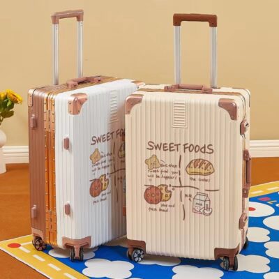 Vali mới 2023 nam và nữ Vali 24 inch có xe đẩy lên máy bay sức chứa lớn Vali học sinh khung nhôm dày