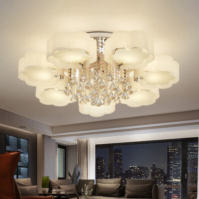 Đèn phòng khách đèn pha lê khí quyển đèn phòng ngủ chính đơn giản hiện đại ấm áp phòng cưới đèn led trần nhà hàng đèn