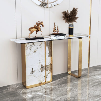 Bàn hiên sang trọng nhẹ nhàng kiểu Ý đơn giản, hiện đại mới Bàn kiểu Trung Quốc dựa vào tường nhìn từ phía cuối bệ tủ hiên nhà bằng đá trang trí tối giản