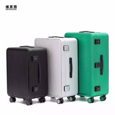 Vali hợp kim hoàn toàn bằng nhôm-magiê nam 20 inch 24 nữ mở phía trước xe đẩy du lịch 26 inch phía doanh nhân mở bánh xe im lặng