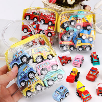 Amazon Kids Cartoon Mini Kéo Lại Xe Bộ Đồ Chơi Xe Túi Quà Tặng Nhà Máy Đồ Chơi Trẻ Em Sáng Tạo