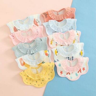 Ngoại Thương Yếm Khăn Cotton Chống Thấm Nước Yếm Khăn Nam Nữ Kho Báu Ăn Bỏ Túi Sơ Sinh Mới Xoay 360 Độ