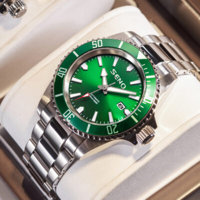 Một thế hệ của đồng hồ ma không thấm nước màu xanh lá cây đồng hồ nam không cơ đồng hồ nam bán buôn đồng hồ thạch anh nam dạ quang