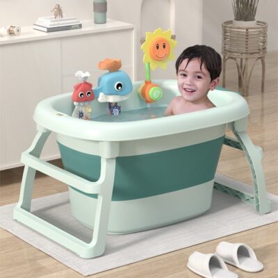 Vật dụng chậu tắm cho bé xô tắm xô tắm trẻ em xô tắm bé có thể ngồi nằm nhà bồn tắm gấp lớn