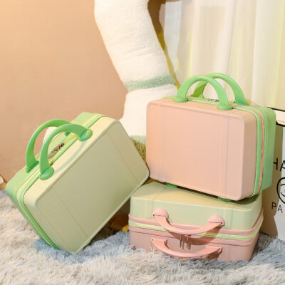 Retro Vali Vali Nhỏ Nữ 14 Inch Hộp Đựng Mỹ Phẩm Mật Khẩu Du Lịch Hộp Nhỏ Tài Liệu Nhẹ Túi Bảo Quản