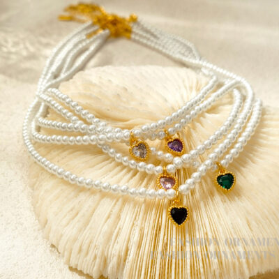 Xiaoxiangfeng giả Shijiazhengyuan vòng cổ ngọc trai giả retro ins gió cổ tích khí zircon yêu xương đòn chuỗi nữ 1374