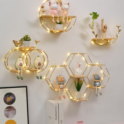 Đục Lỗ Phòng Khách Treo Tường Trang Trí Đèn Sang Trọng Treo Tường Mặt Dây Chuyền Sofa Nền Treo Tường Trang Trí Giá Đựng Đồ