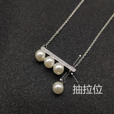 Ngọc Trai Cân Bằng Vòng Cổ Gỗ Nữ Note Kéo Có Thể Điều Chỉnh Một Dòng Xương Đòn Dây Chuyền Ánh Sáng Sang Trọng Đơn Giản Cá Tính Thời Trang Đa Năng