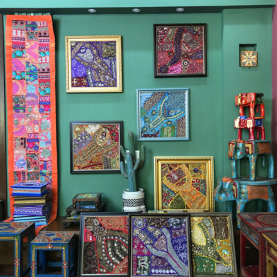 Ấn Độ nhập khẩu công nghiệp nặng phong cách dân tộc hạt móng tay hạt thêu trang trí treo tranh Đông Nam Á phong cách Trung Quốc cũ miếng thêu treo tường cổ điển