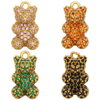 Micro-dát gấu đầy kim cương gấu zircon phụ kiện mặt dây chuyền tự làm đồ trang sức phụ kiện mặt dây chuyền VD903