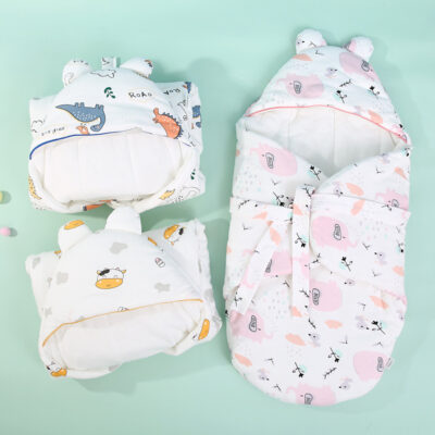 Bé sơ sinh phòng sinh túi chăn sơ sinh ôm chăn bướm quấn bọc túi ngủ cotton nguyên chất xuân thu đông dày dặn đồ dùng cho bé