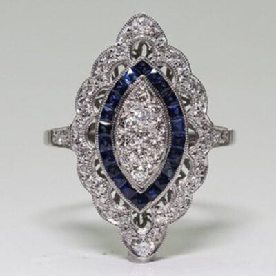 Chenrui chúc thương mại điện tử xuyên biên giới giảm giá thời trang Âu Mỹ sang trọng topaz nhẫn đính hôn Đồ trang sức cầm tay phổ biến Âu Mỹ