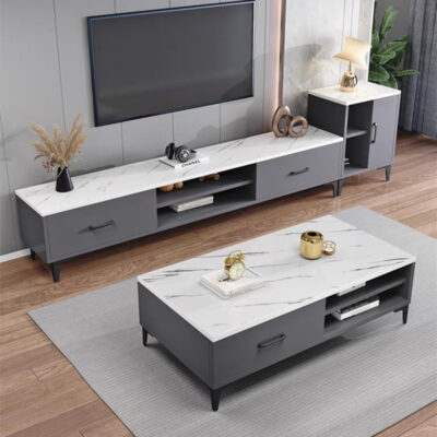 Ánh sáng sang trọng Bắc Âu tủ TV bàn cà phê kết hợp bộ phòng khách tối giản hiện đại sàn tủ phòng ngủ căn hộ nhỏ tủ TV