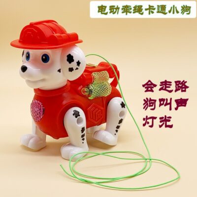Douyin dẫn dây giả chó điện đồ chơi có thể đi nhạc nhẹ chó phố gian hàng chợ đêm hot boy quà tặng