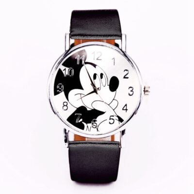 Chuột Mickey Đồng Hồ Chuột Mickey Bé Trai Bé Gái Trẻ Em Đồng Hồ Hoạt Hình Dễ Thương Quà Tặng Học Sinh Tiểu Học Dây PU Đồng Hồ Thạch Anh