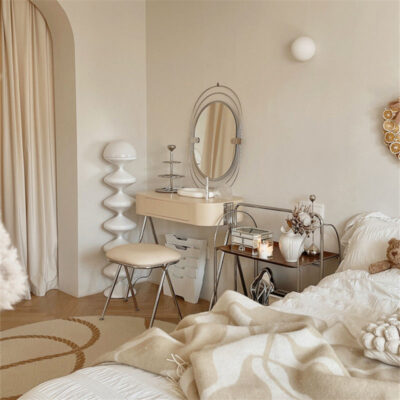 Bắc Âu Hộ Gia Đình Lưới Đỏ Ins Trang Điểm Phân Đèn Phòng Ngủ Cao Cấp Bàn Trang Điểm Túi Mềm Phân Đơn Giản Hiện Đại Thiết Kế Ghế