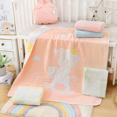 Baby milk cotton 5 lớp dệt sợi mềm jacquard trẻ em khăn chần sơ sinh phòng sinh bọc chăn Một khăn tắm cho bé