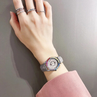 Thương hiệu cao cấp đồng hồ nữ dây da thật phát sáng xu hướng thời trang đồng hồ nữ mặt lớn đồng hồ nữ