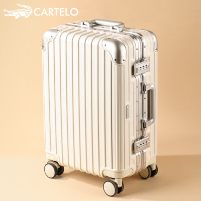 Vali cá sấu Cartelo vali kéo 20 inch cho nữ mạnh mẽ và bền bỉ Vali da giải trí cho nam sức chứa lớn 24 inch