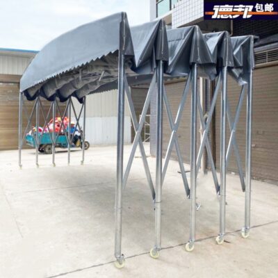 Quy mô lớn ngoài trời chống mưa kéo đẩy lều kho di động tán chợ đêm lều gấp có thể thu vào mái hiên có thể thu vào