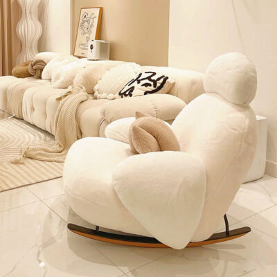 Internet người nổi tiếng lớn màu trắng ghế sofa lười bập bênh ghế tựa dành cho người lớn ban công phòng khách phòng ngủ nhà giải trí đơn ghế bập bênh