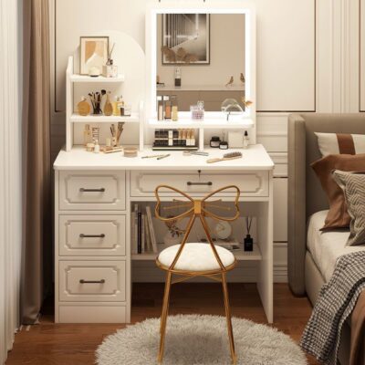 Bàn trang điểm phòng ngủ nhỏ hiện đại tối giản tủ lưu trữ một căn hộ nhỏ lưới đỏ ins gió bàn trang điểm bàn trang điểm