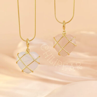 Vòng Cổ Công Chúa Bé Gái Trái Tim Bột Pha Lê Opal Hốc Ins Bạn Gái Tặng Barbie Cùng Vòng Cổ Phụ Kiện Dễ Thương