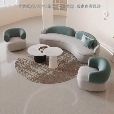Ánh sáng kiểu Pháp sang trọng không đều sofa cong căn hộ nhỏ nhà sofa lười lưới cửa hàng quần áo màu đỏ khu vực nghỉ ngơi sofa