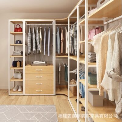 Mở tủ quần áo đơn giản không có cửa bảo vệ môi trường khung kim loại góc tủ áo kệ lắp ráp kệ sắt rèn