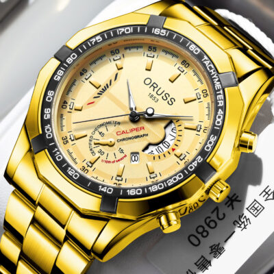 Một thế hệ đồng hồ chuyển động tự động lịch nam không thấm nước dạ quang đồng hồ phi cơ mặt số lớn xuất khẩu phong cách mới