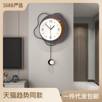 Đồng hồ treo tường phòng khách 2023 mới đơn giản thời trang hiện đại đồng hồ treo tường ánh sáng sang trọng lưới đỏ trang trí nhà hàng đồng hồ treo tường