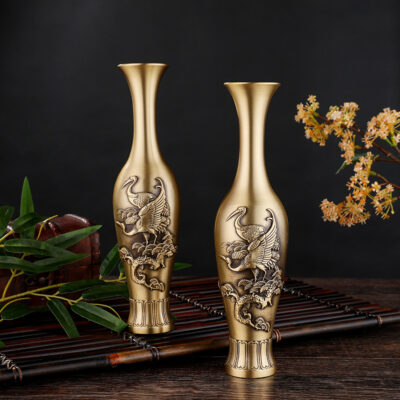 Đồng Nguyên Chất Hạc Bình Để Bàn Trang Trí Trang Trí Cắm Hoa Trang Trí Nhà Bình Đồng Thủ Công Mỹ Nghệ Một Thế Hệ