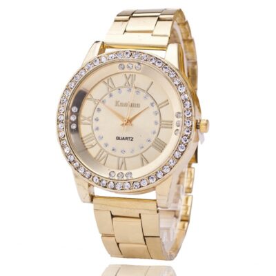 AliExpress Bán Chạy Phong Cách Nổ Kim Cương Mạng Đĩa Cá Tính Quy Mô La Mã Cao Cấp Nữ Dây Thép Không Gỉ Đồng Hồ Nam