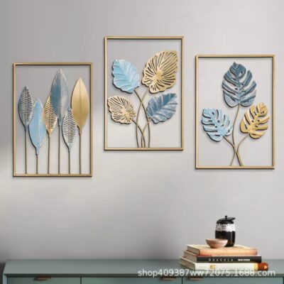 Nhà máy bán trực tiếp sắt rèn lá sofa phòng khách TV nền trang trí tường hiên phòng tường mặt dây chuyền