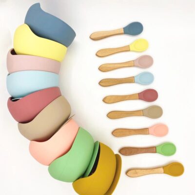Thực Phẩm Cho Trẻ Ăn Bộ Đồ Ăn Cho Bé Ăn Yếm Silicone Thực Phẩm Bổ Sung Bát Thìa Cho Bé Cốc Hút Silicone Bát