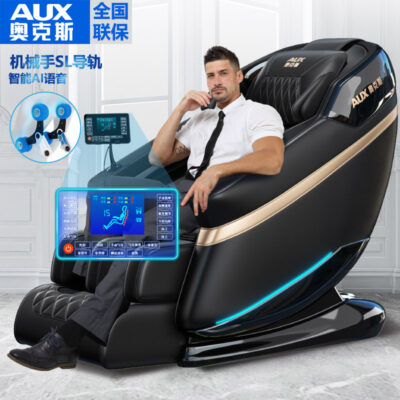 Ghế massage điện sử dụng toàn thân tại nhà Đôi ray dẫn hướng SL Bộ điều khiển 4D giọng nói thông minh hoàn toàn tự động phiên bản sang trọng viên nang không gian