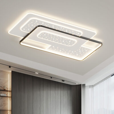 Kem phong cách ánh sáng phòng khách sang trọng đèn đơn giản đèn trần LED hình chữ nhật sáng tạo hộ gia đình cả nhà trọn gói đèn Trung Sơn