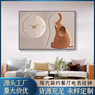 Bức tranh trang trí hộp đồng hồ nhà hàng tối giản hiện đại với đồng hồ đồng hồ kích thước lớn hộp phân phối hộp chuyển đổi bức tranh chặn