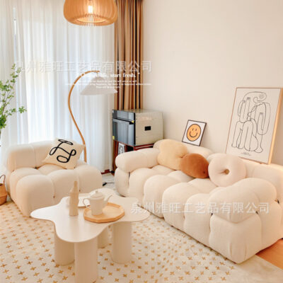 Đậu phụ Pháp khối sofa phòng khách căn hộ nhỏ khối đơn giản mô-đun kết hợp ins kem lưới gió màu đỏ tatami