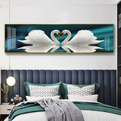 Khách sạn khách sạn ánh sáng sang trọng tranh trang trí phòng ngủ sơn đầu giường phong cách Trung Quốc mới homestay pha lê sơn sứ vải mờ nhà sản xuất tranh hoa văn