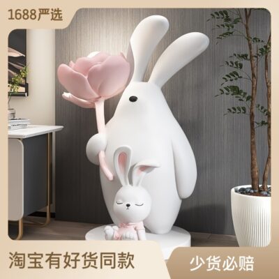 Thỏ Lớn Trang Trí Phòng Khách Từ Tầng Đến Trần Đồ Trang Trí Phụ Kiện Nhà Tủ Tivi Sofa Tân Gia Nhà Mới Quà Tặng