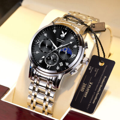 Playboy Thương Hiệu Một Dropshipping Sỉ Dạ Quang Chống Thấm Nước Douyin Lưới Đỏ Bán Chạy Từ Đồng Hồ Nam Thạch Anh