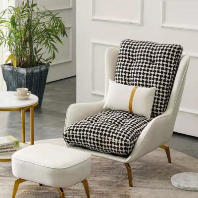 Sofa đơn thiết kế người Mỹ nhà phòng khách giải trí đàm phán kinh doanh hoa vải lưng hổ ghế sofa