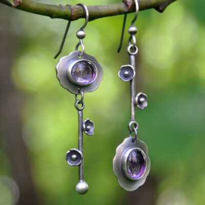 Hecheng xuyên biên giới chúc trang sức mới thời trang đơn giản pha lê đá quý bông tai hình chiếc chìa khóa bông tai mặt dây chuyền mận