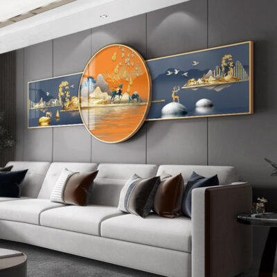 Fulu Shuangquan tranh phong cảnh phòng khách treo tranh kích thước lớn sofa hiện đại nền tường tranh trang trí phủ biểu ngữ bức tranh tường