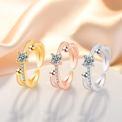 Encounter star track nhẫn nữ ins nhẹ sang trọng thích hợp nhẫn kim cương cao cấp 2023 món quà mới cho bạn gái ngày lễ tình nhân
